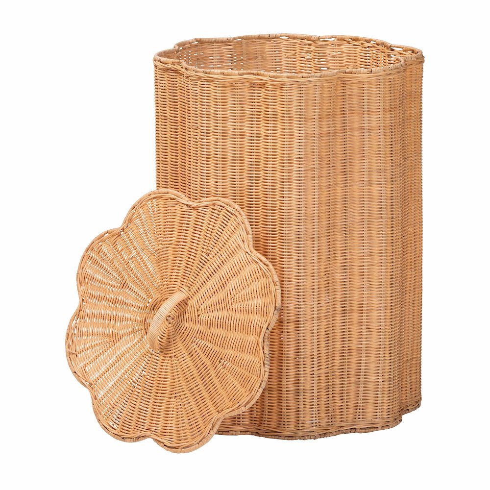 Danilo Natural Rattan Laundry Hamper - Handwoven Wicker Storage Basket for. Picture 2