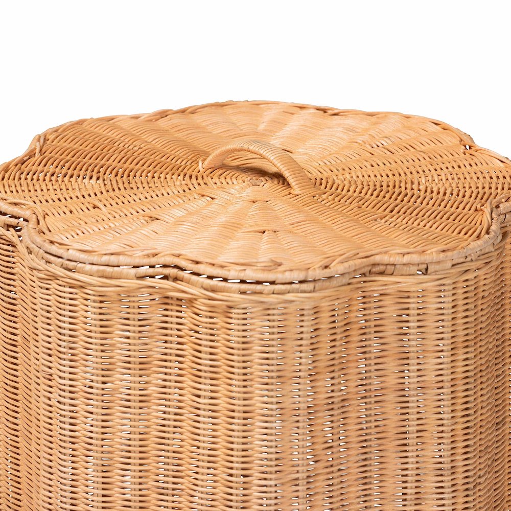 Danilo Natural Rattan Laundry Hamper - Handwoven Wicker Storage Basket for. Picture 3