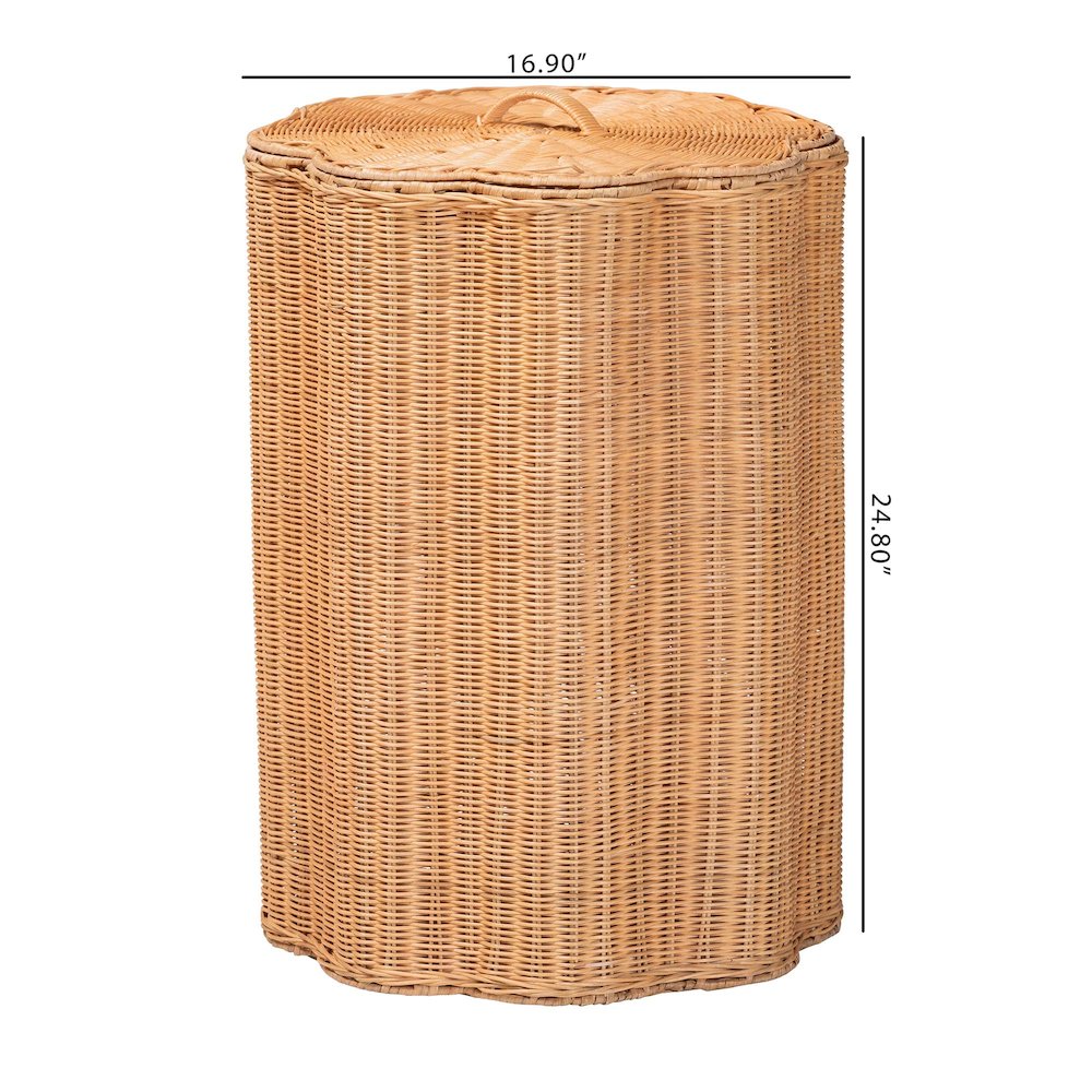 Danilo Natural Rattan Laundry Hamper - Handwoven Wicker Storage Basket for. Picture 7