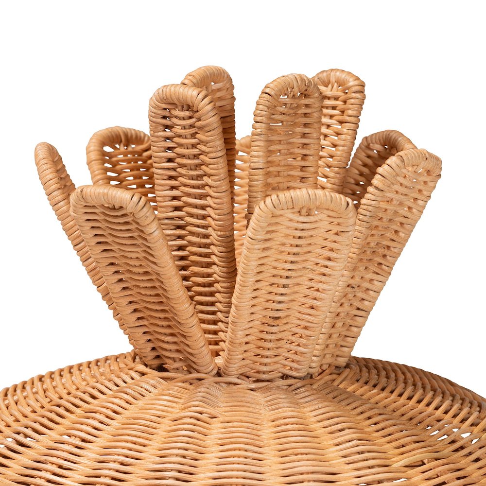 Pelham Natural Rattan Laundry Hamper - Handwoven Wicker Storage Basket, Small. Picture 3