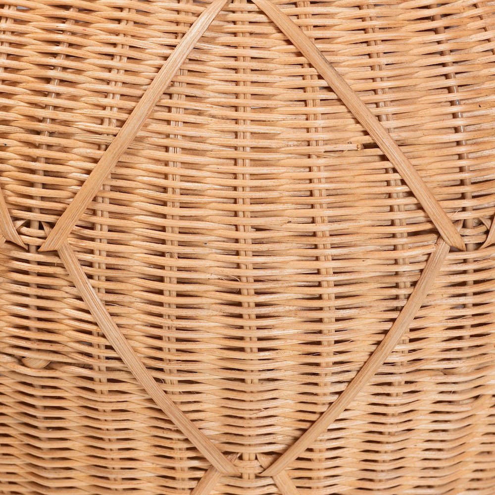 Pelham Natural Rattan Laundry Hamper - Handwoven Wicker Storage Basket, Small. Picture 4