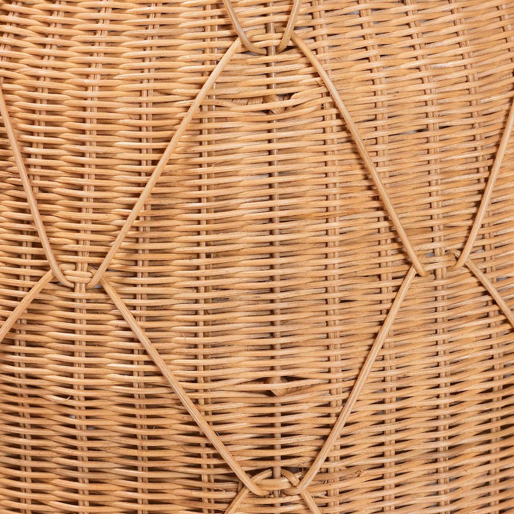 Pelham Natural Rattan Laundry Hamper - Handwoven Wicker Storage Basket, Large. Picture 4