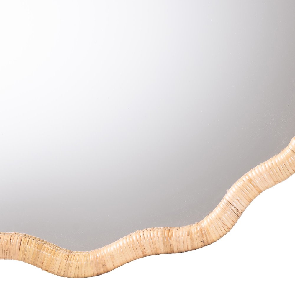 Rasida Natural Rattan Scalloped Wall Mirror. Picture 2