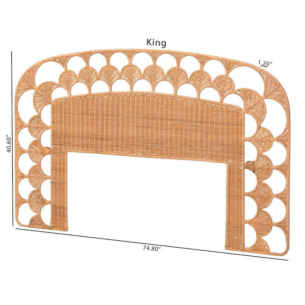 Felician Natural Rattan Standalone Headboard, Queen. Picture 9