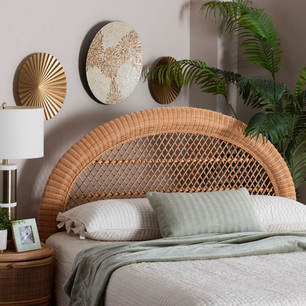 Harini Natural Rattan Standalone Headboard, King. Picture 3