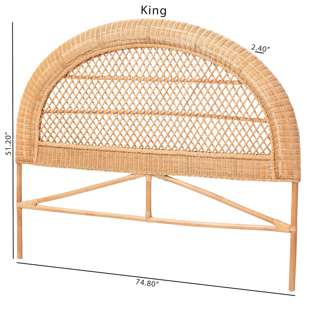 Harini Natural Rattan Standalone Headboard, King. Picture 9