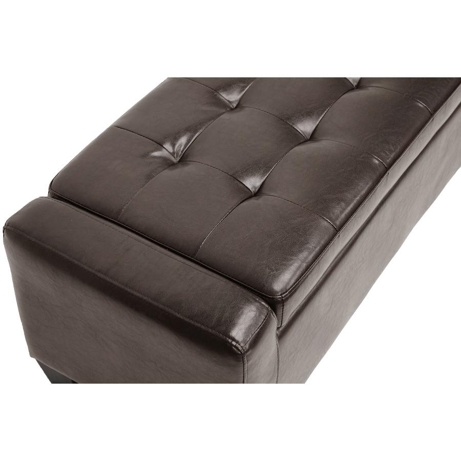 Baxton Studio Manchester Dark Brown Ottoman. Picture 3