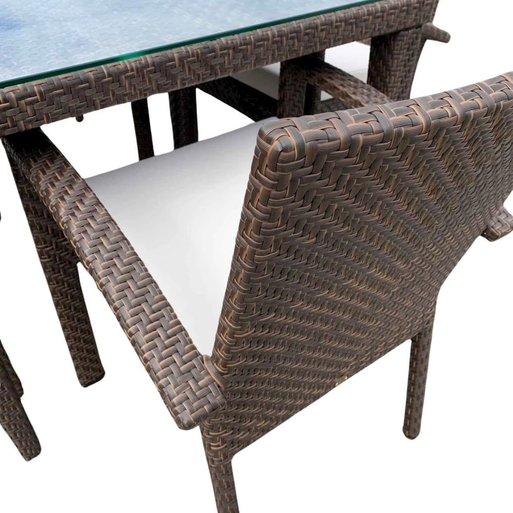 Soho 5-Piece Square Dining Arm Chair Set with Cushions. Picture 4