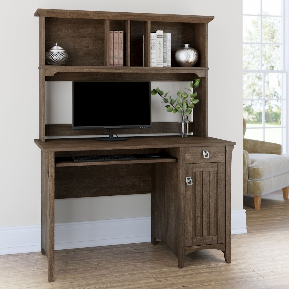 Salinas Small Computer Desk with Hutch. Picture 2