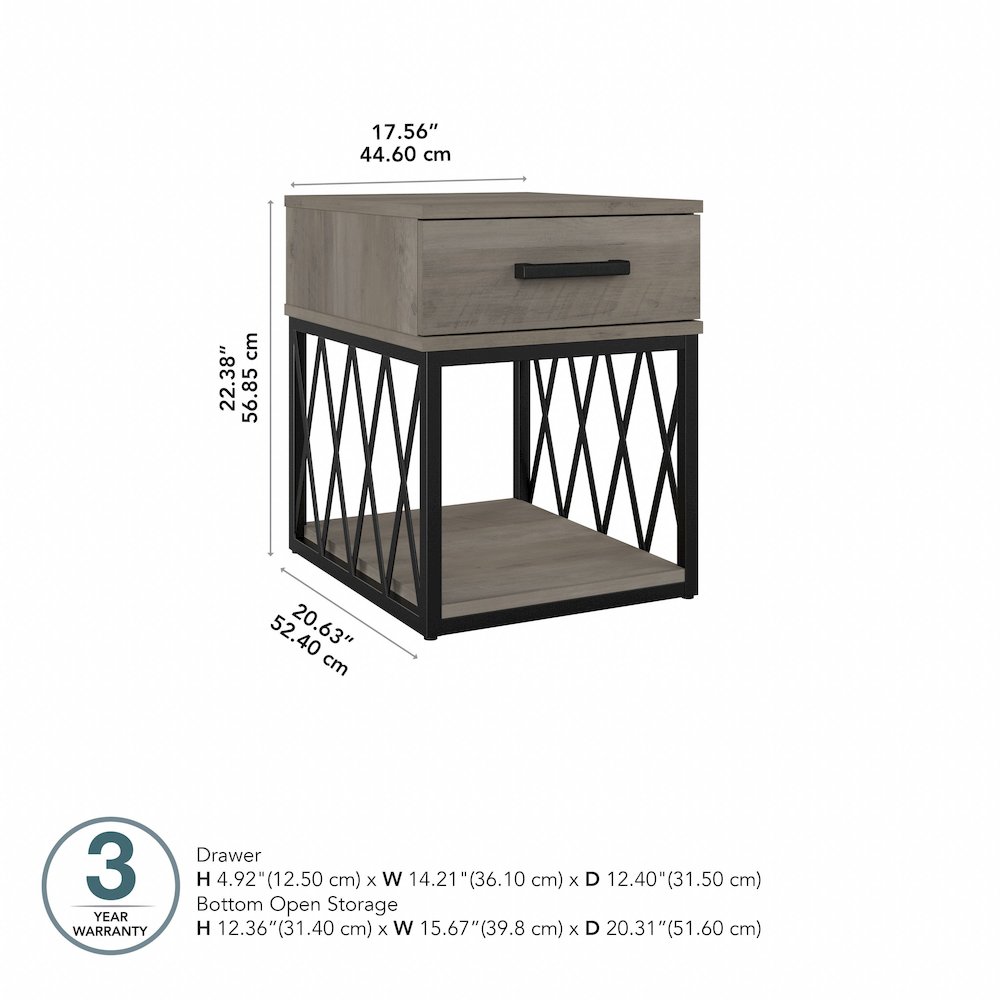City Park Industrial End Table with Drawer. Picture 8