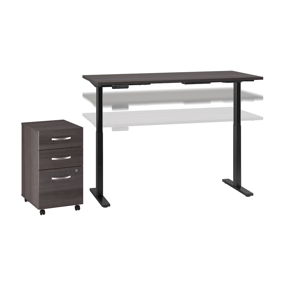 Move 60 Series by 60W x 30D Height Adjustable Standing Desk with Storage. Picture 1
