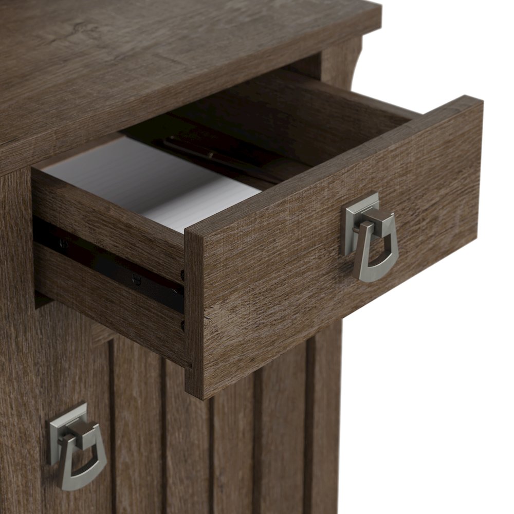 Salinas 60W L Shaped Desk with Lateral File Cabinet and 5 Shelf Bookcase. Picture 3