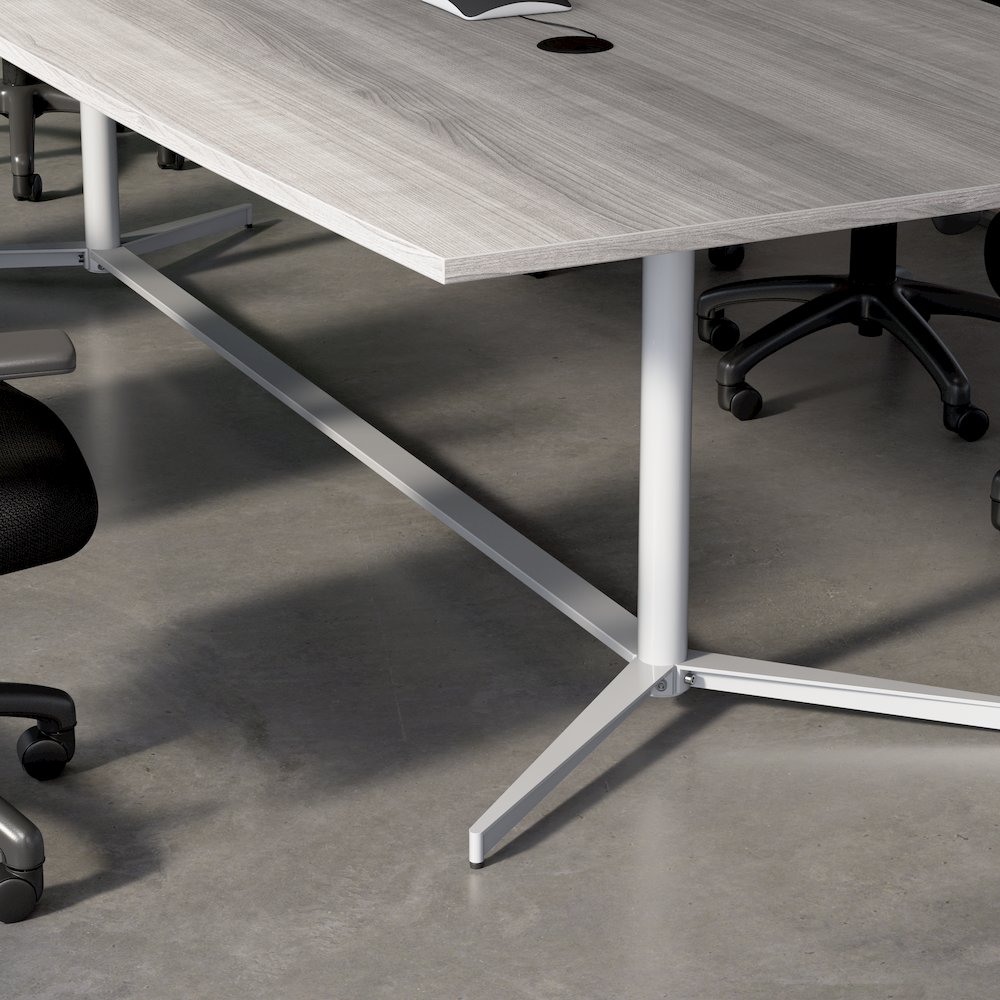 72-inch Office Conference Table with Metal Base in Platinum Gray. Picture 4