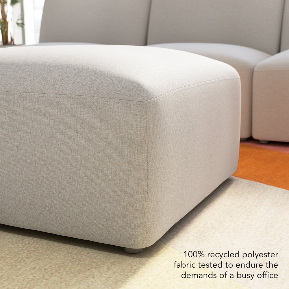 Assemble Modular Lounge Ottoman in Fog Fabric. Picture 5
