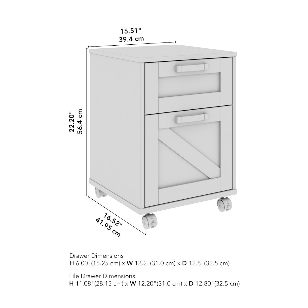 Knoxville 2 Drawer Mobile File Cabinet. Picture 7