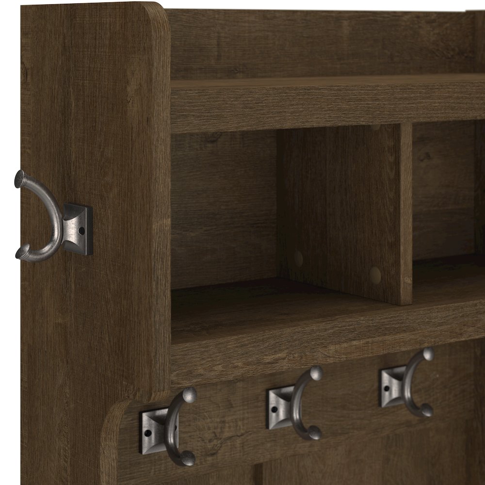 Woodland 40W Hall Tree and Shoe Storage Bench with Doors. Picture 4