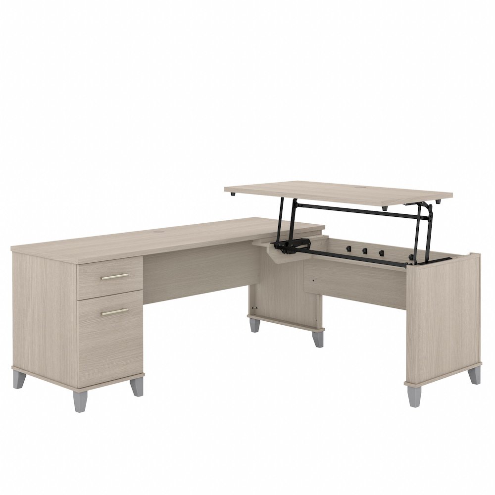 Somerset 72W 3 Position Sit to Stand L Shaped Desk. Picture 1