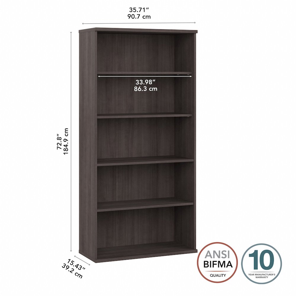 Hybrid Tall 5 Shelf Bookcase. Picture 5