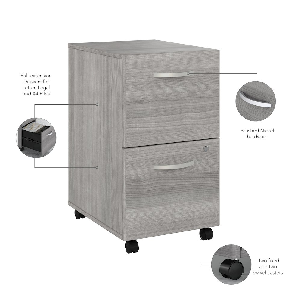 Hybrid 2 Drawer Mobile File Cabinet - Assembled. Picture 6