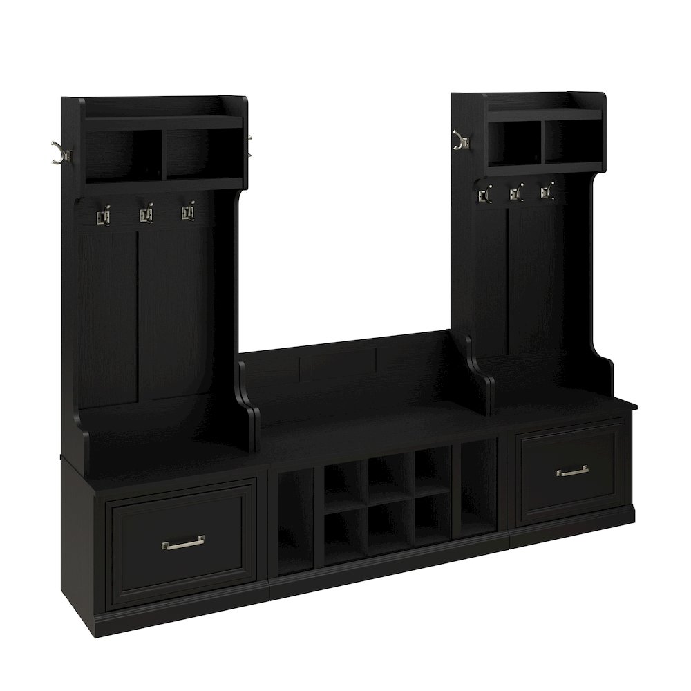 Woodland Entryway Storage Set with Hall Trees and Shoe Bench with Drawers. Picture 1