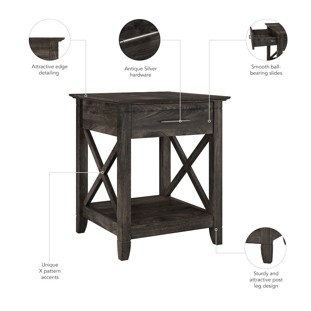 Key West End Table with Storage. Picture 7