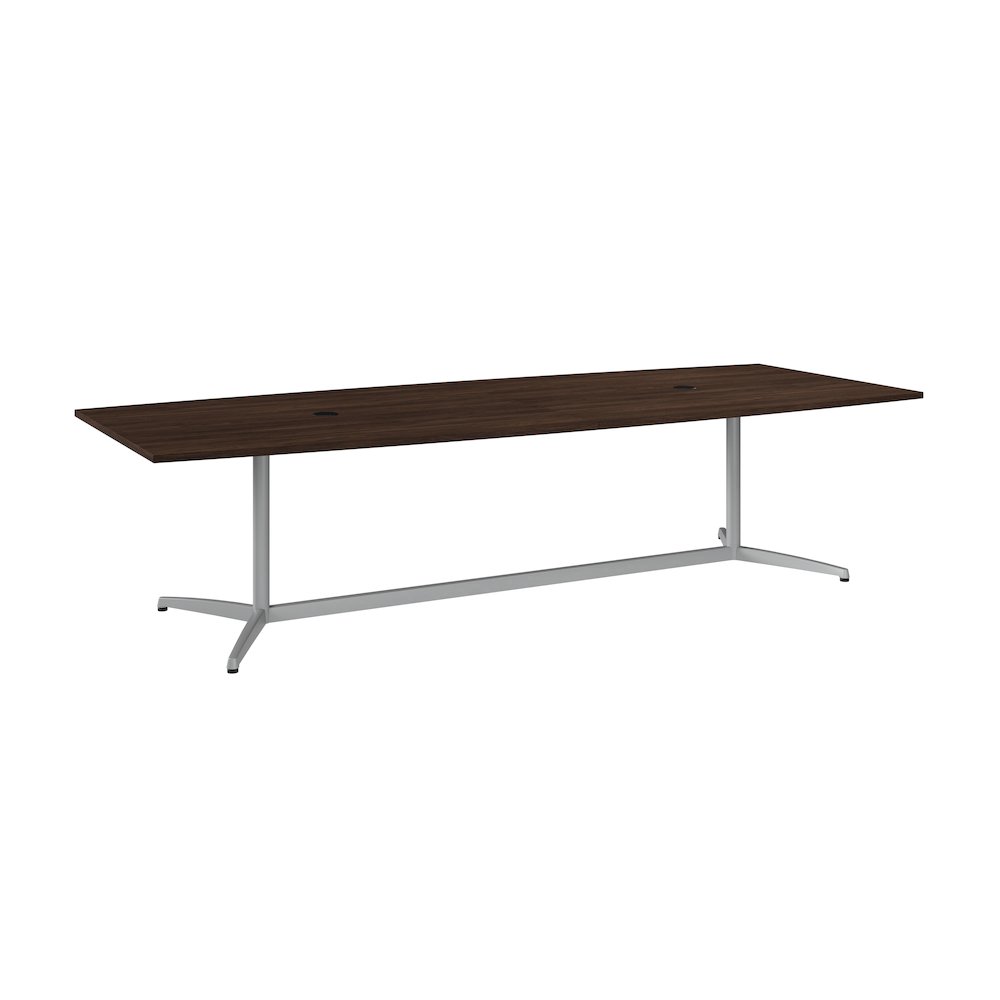 120W x 48D Boat Shaped Conference Table with Metal Base. Picture 1
