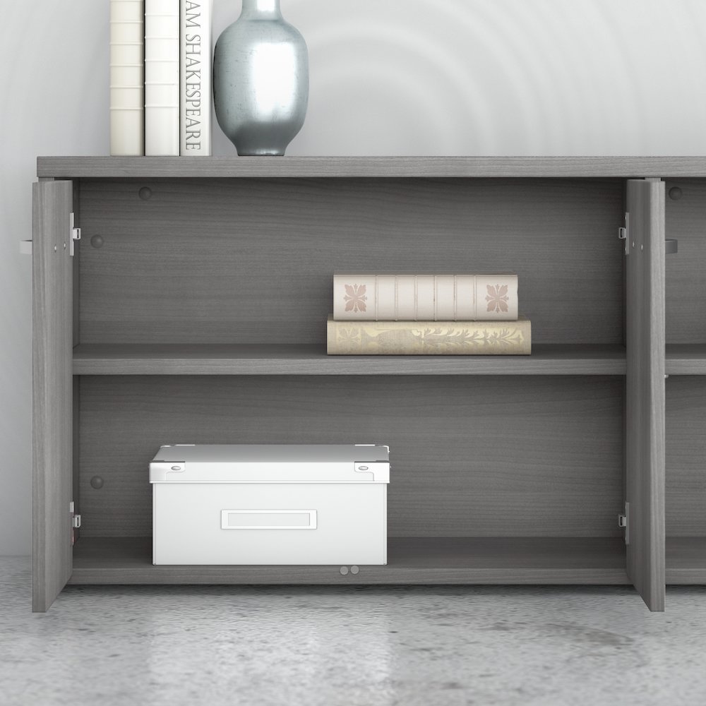 Studio A Low Storage Cabinet with Doors and Shelves. Picture 3