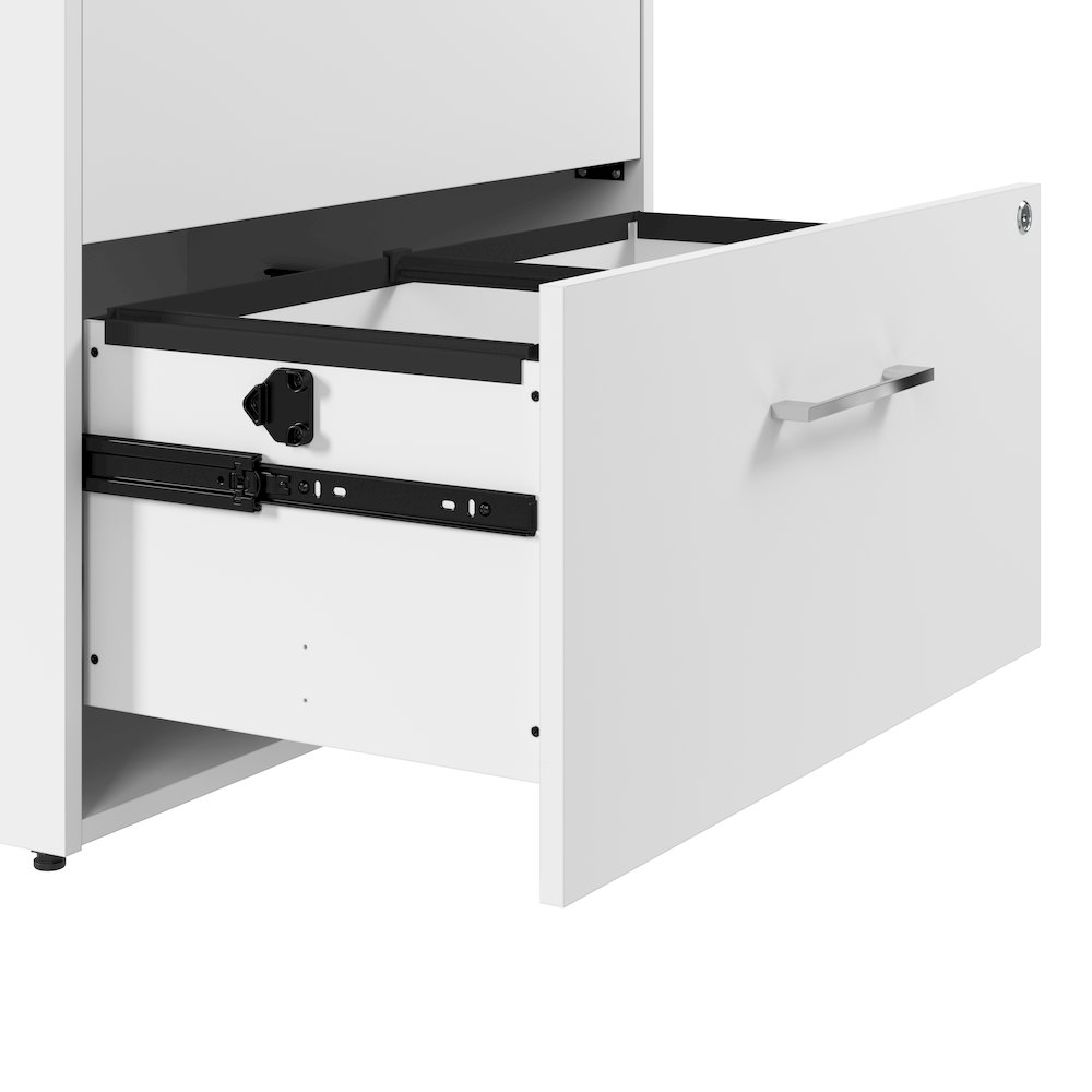Hustle 2 Drawer Lateral File Cabinet with Lock in White. Picture 4
