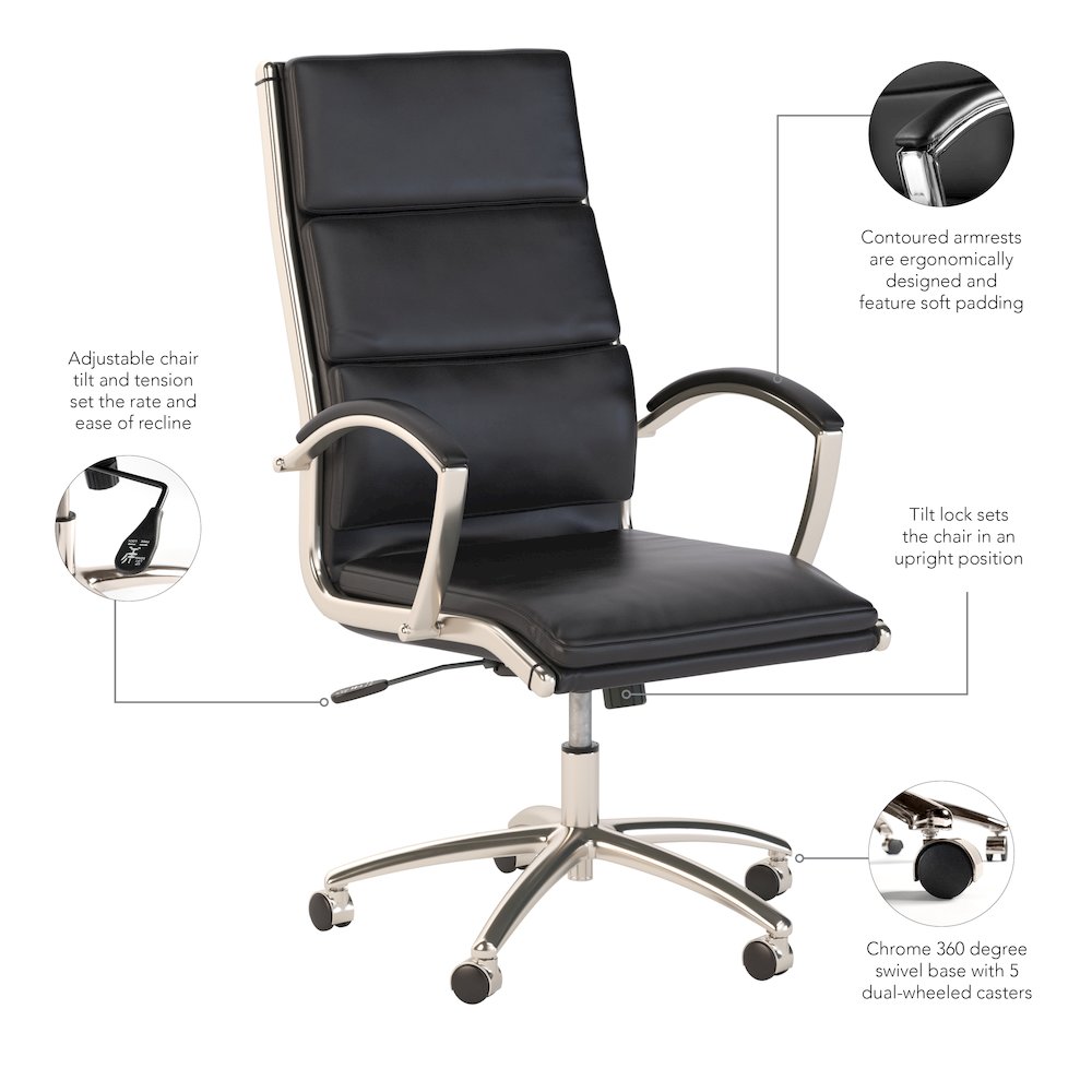 Modelo High Back Leather Executive Office Chair. Picture 8
