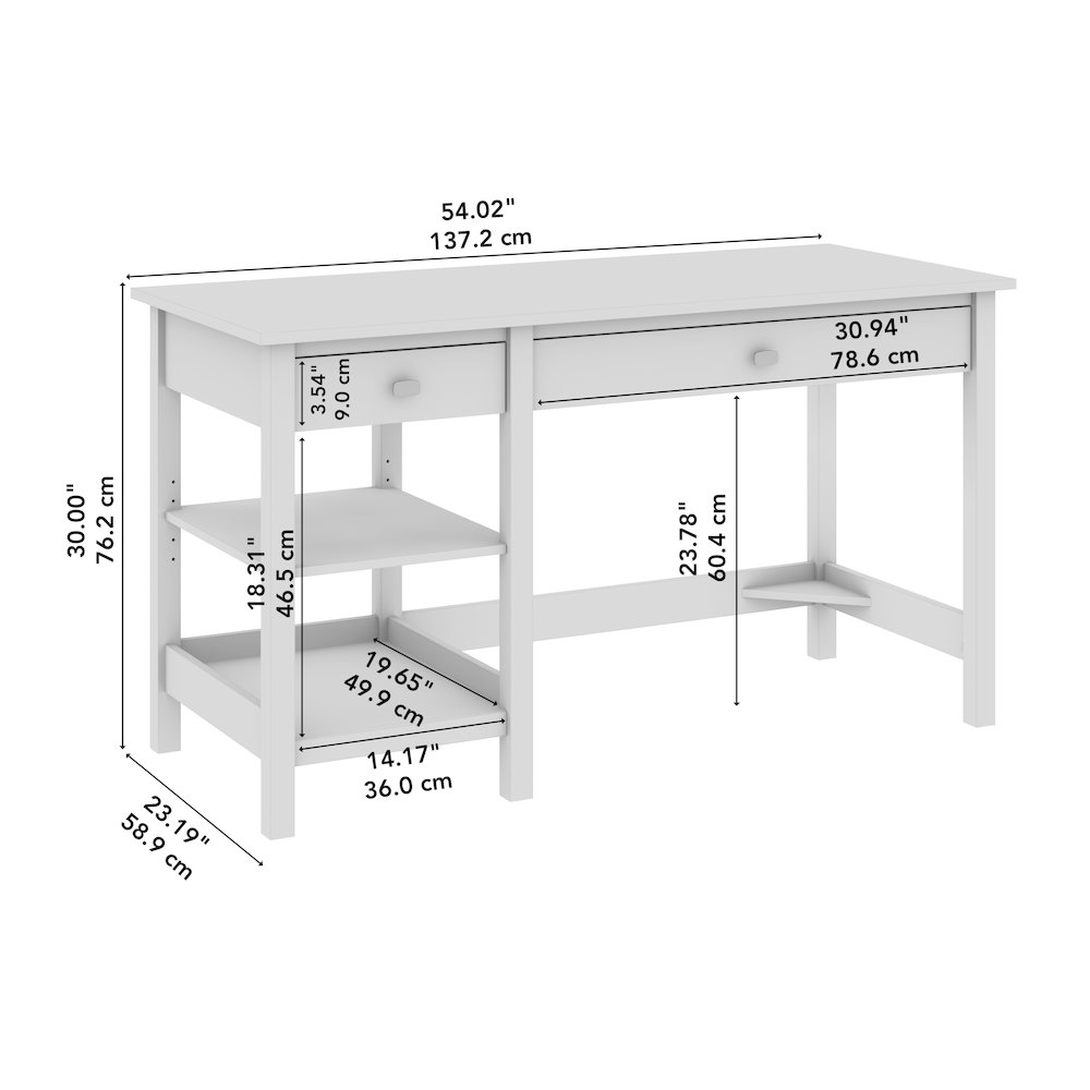 Broadview 54W Computer Desk with Shelves. Picture 10