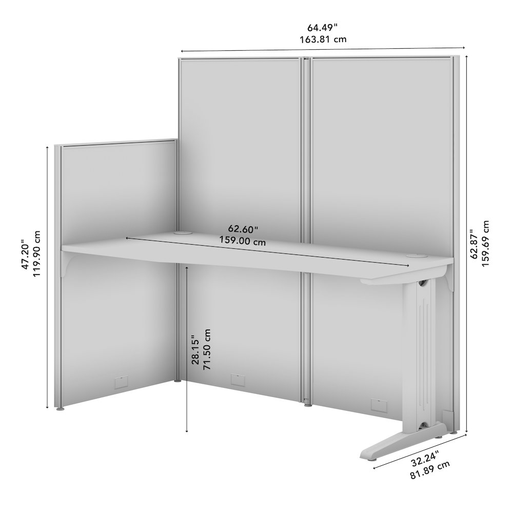 Office in an Hour 65W x 33D Straight Cubicle Desk. Picture 10