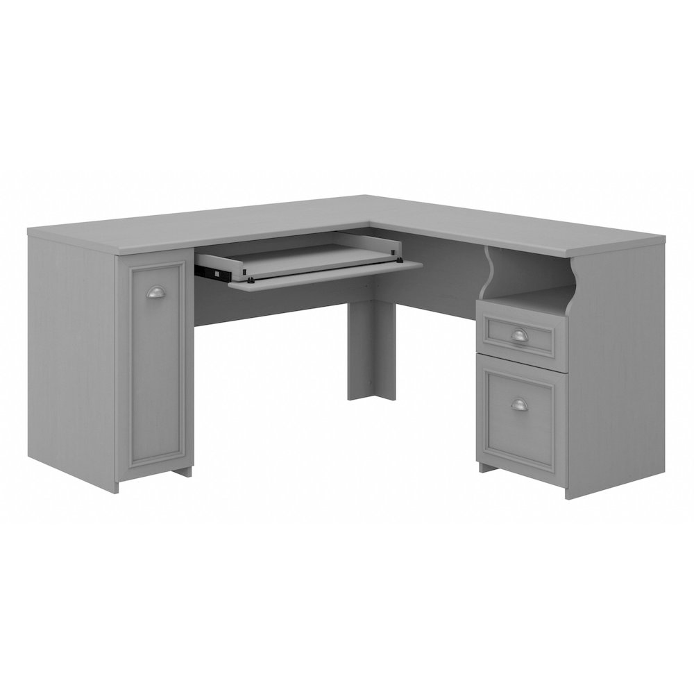 Fairview 60W L Shaped Desk with Drawers and Storage Cabinet. Picture 1