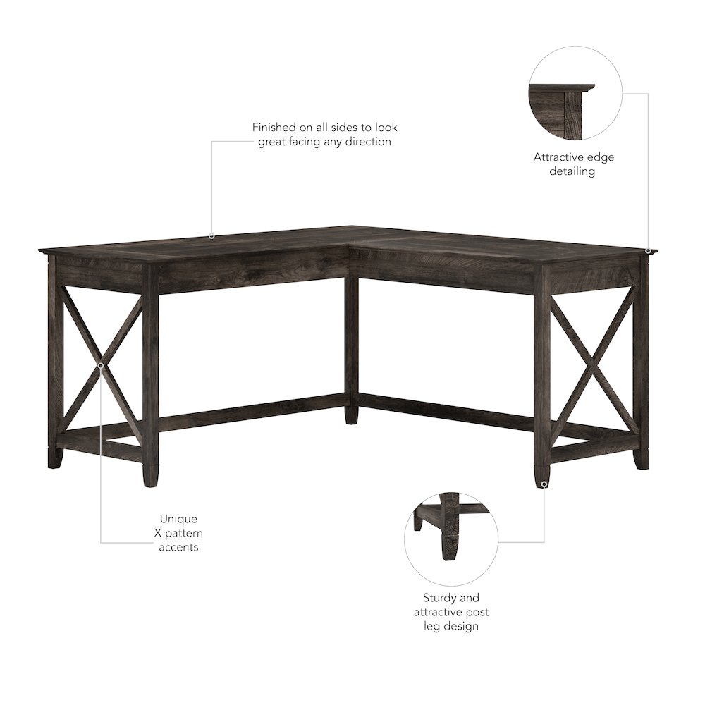 Key West 60W L Shaped Desk. Picture 5