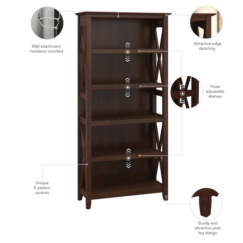 Key West 5 Shelf Bookcase Set. Picture 6