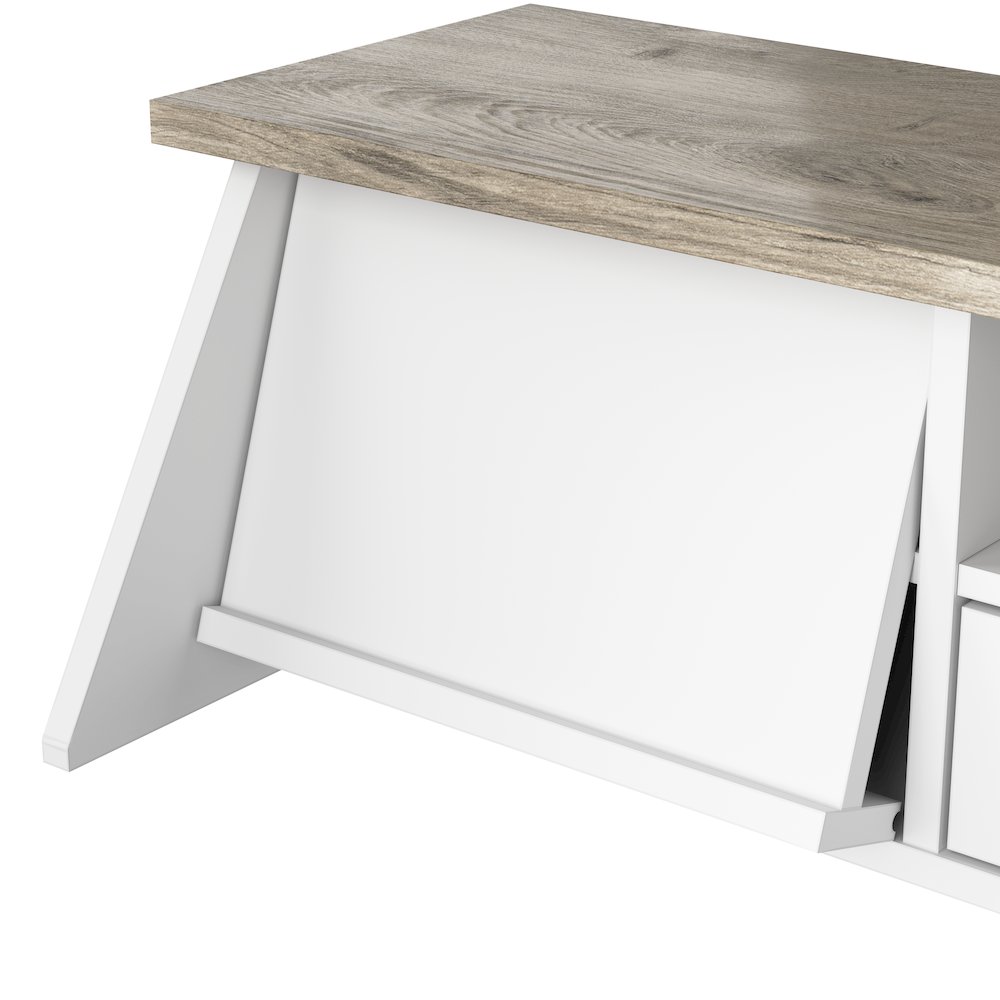 Mayfield 60W L Shaped Computer Desk with Desktop Organizer and 6 Cube Bookcase. Picture 4