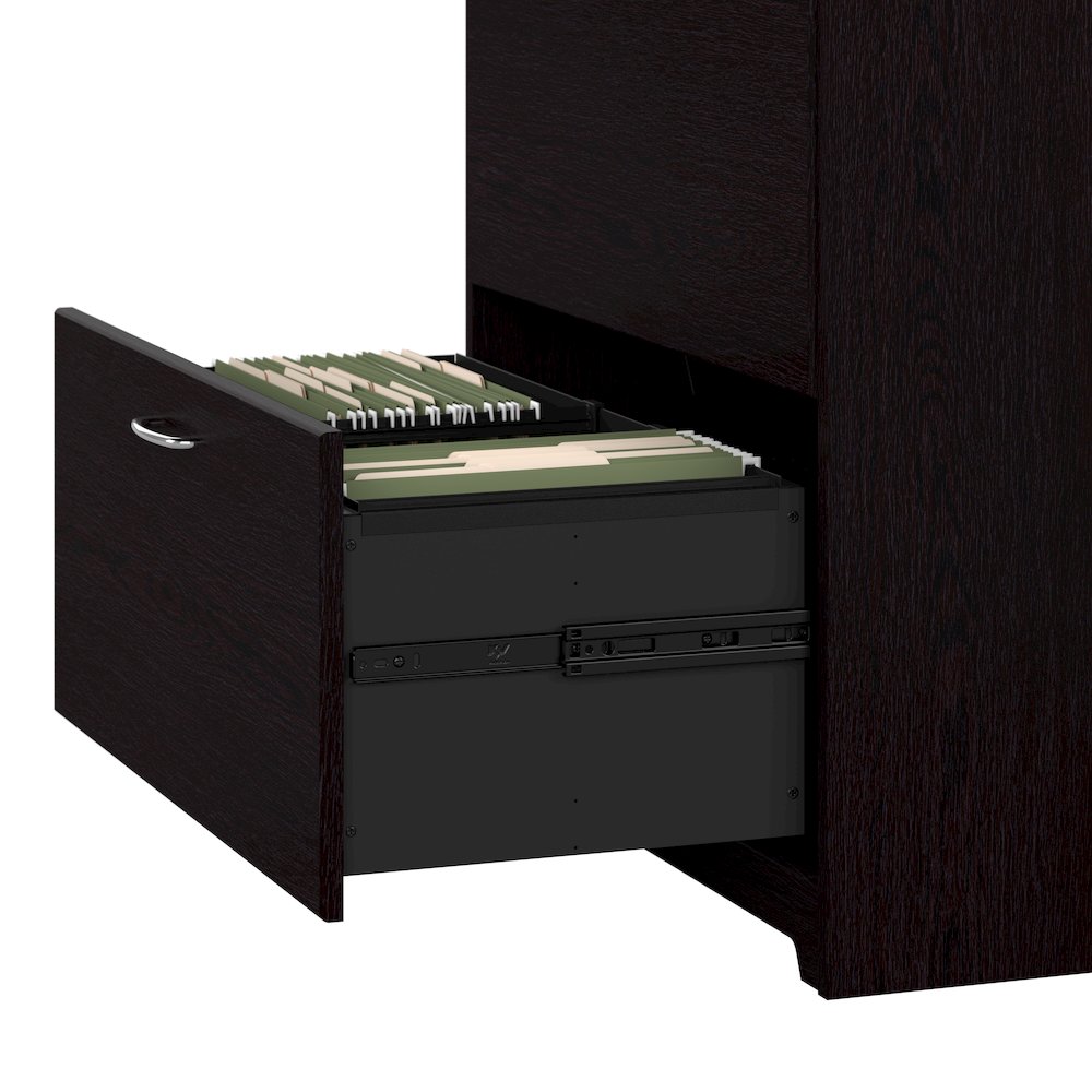 Cabot 60W L Shaped Computer Desk with Hutch, File Cabinet and Bookcase. Picture 5