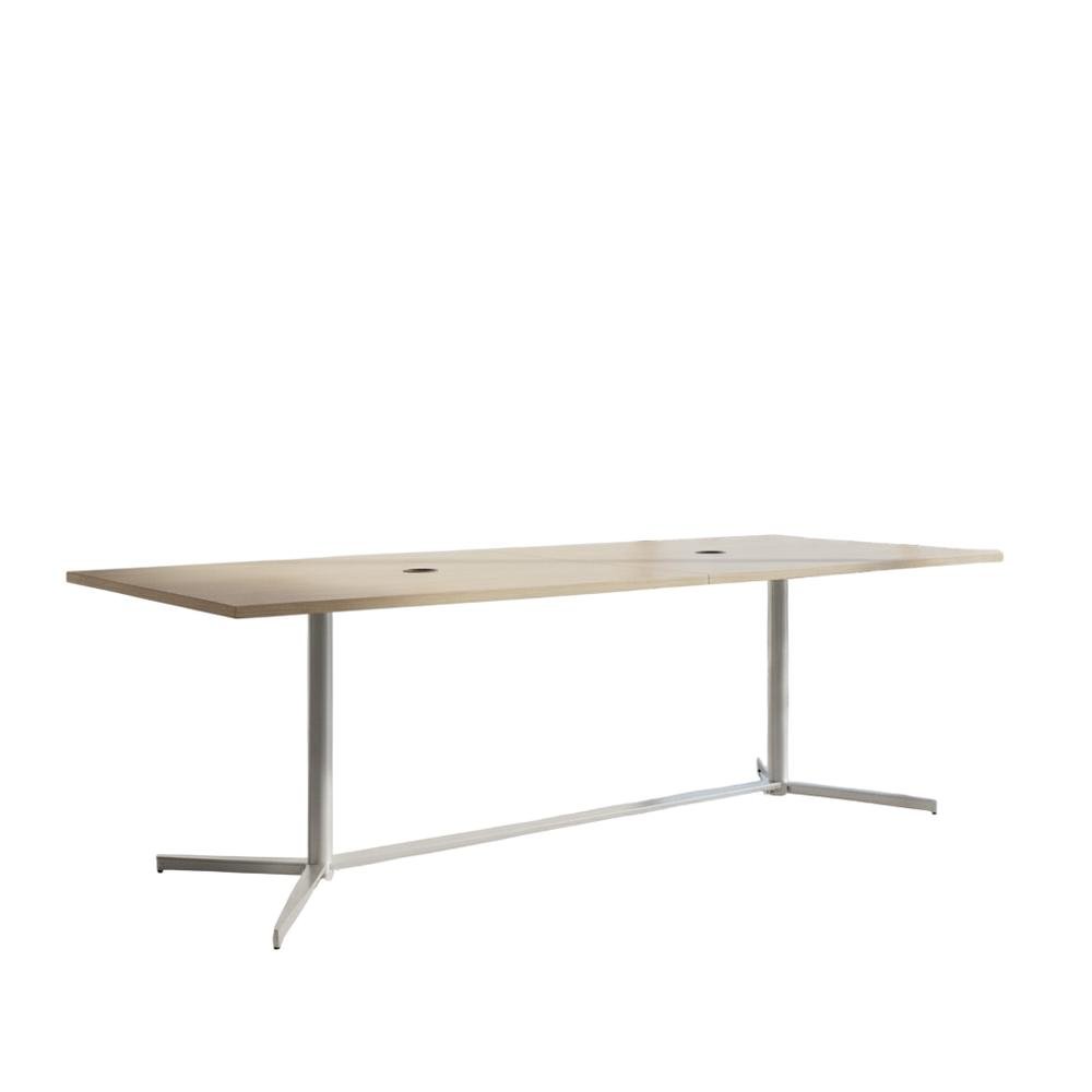 Natural Elm Office Conference Table With Metal Base, Commercial Quality. Picture 4
