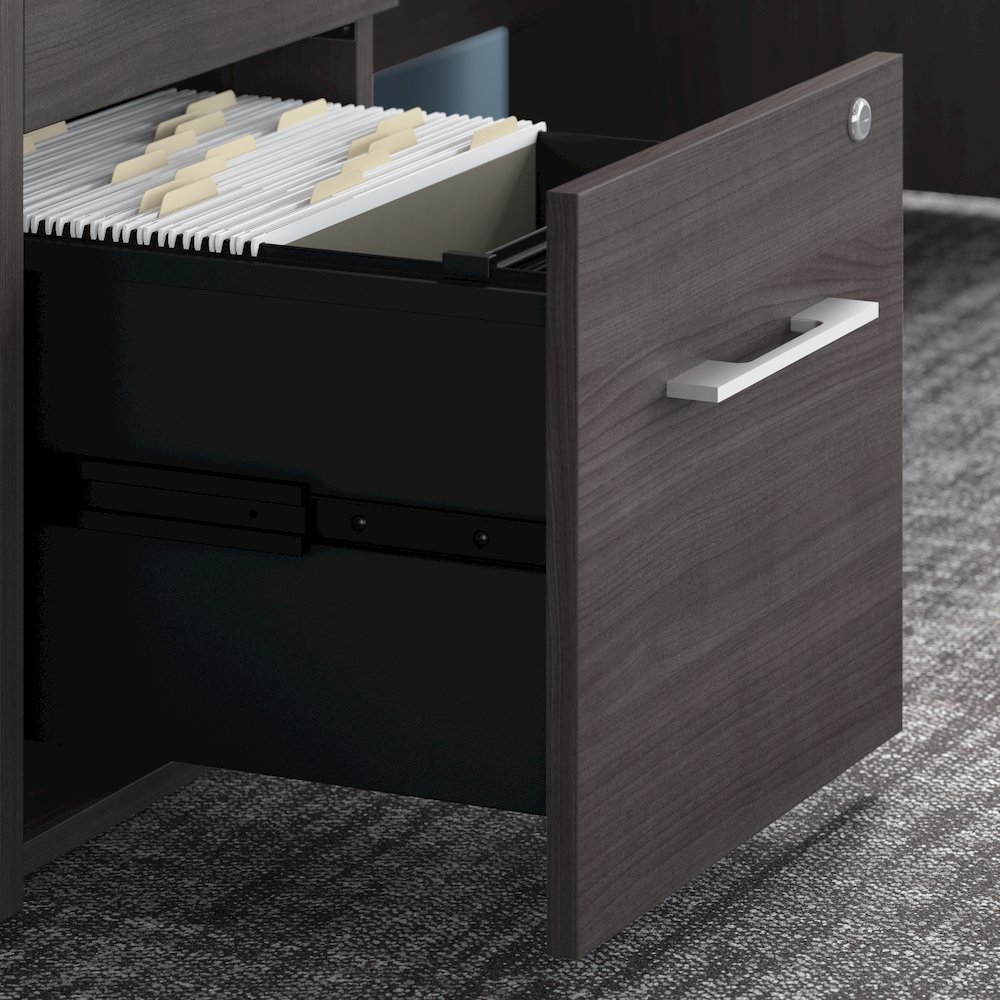500 72W x 36D Executive Desk with Drawers, Lateral File Cabinets and Hutch. Picture 6