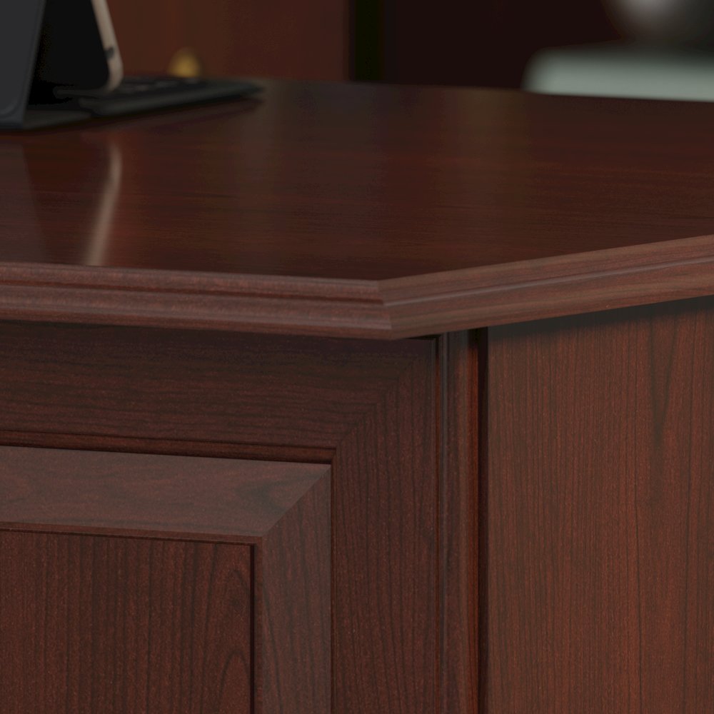 Saratoga L Shaped Computer Desk with Drawers. Picture 4