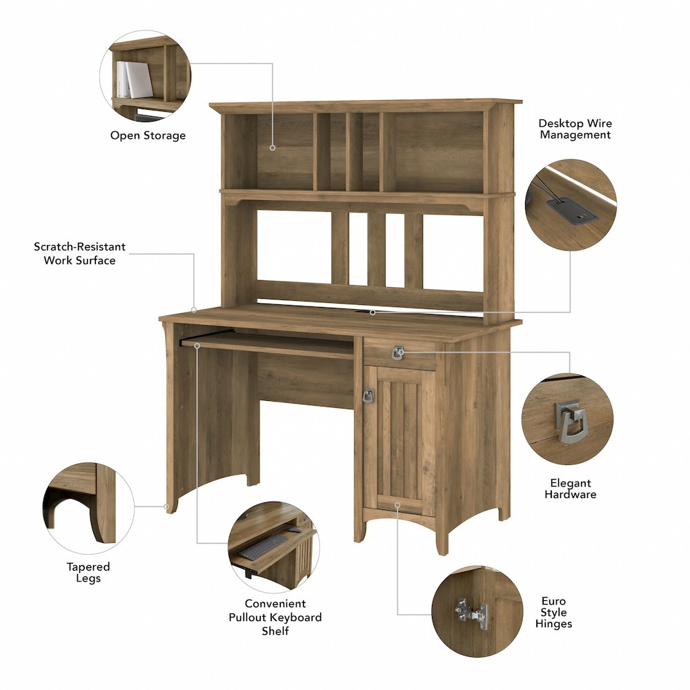 Salinas Small Computer Desk with Hutch. Picture 8