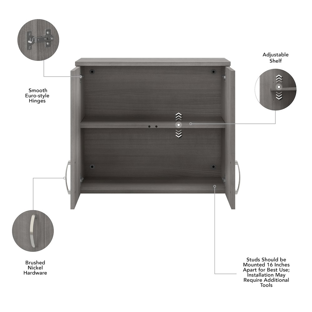 Universal Wall Cabinet with Doors and Shelves. Picture 6