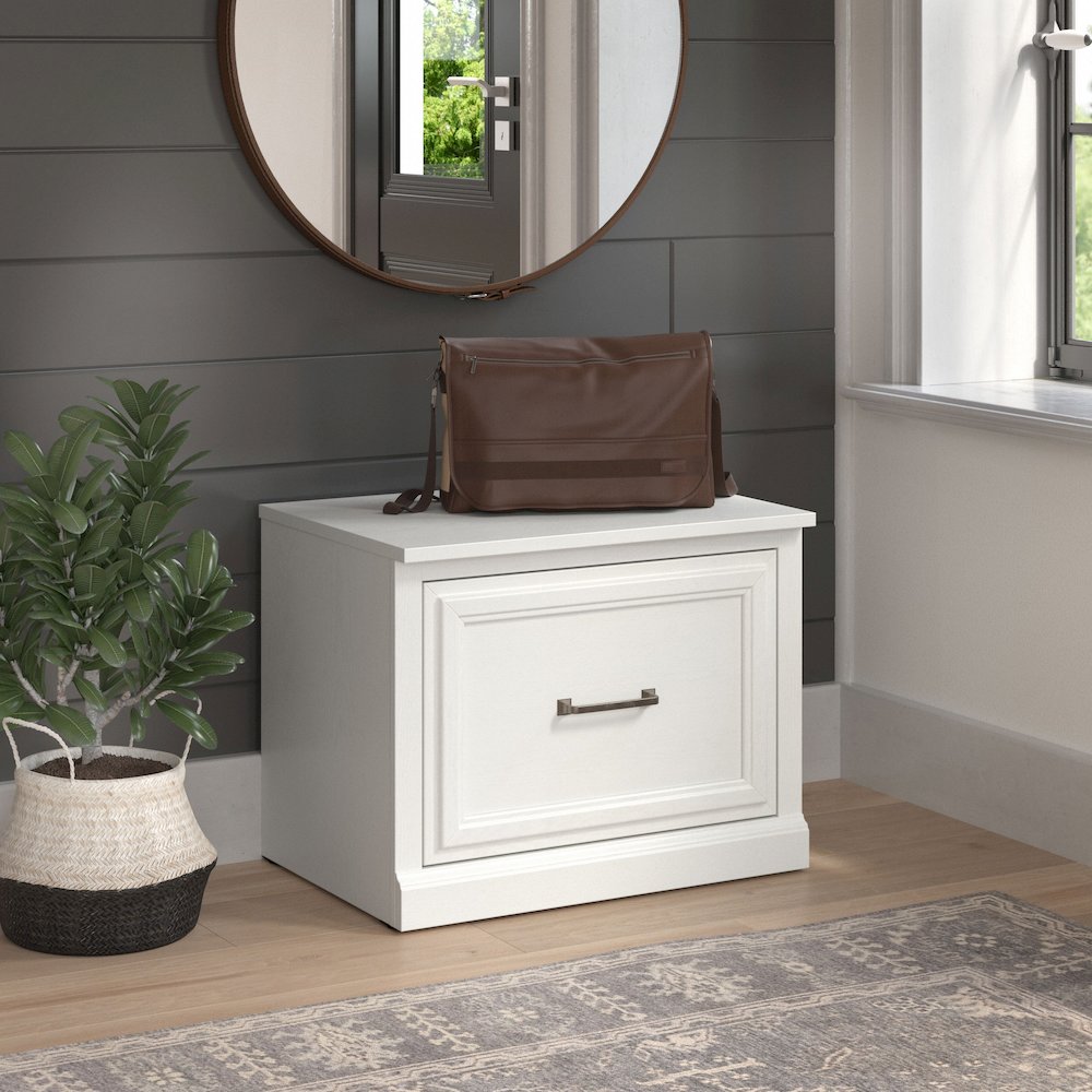 Woodland 24W Small Shoe Bench with Drawer. Picture 2
