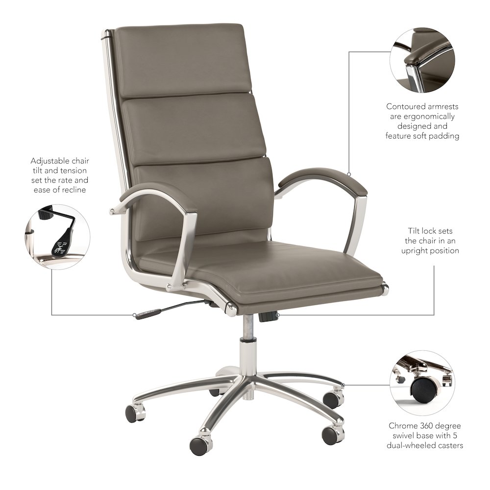 Modelo High Back Leather Executive Office Chair. Picture 8