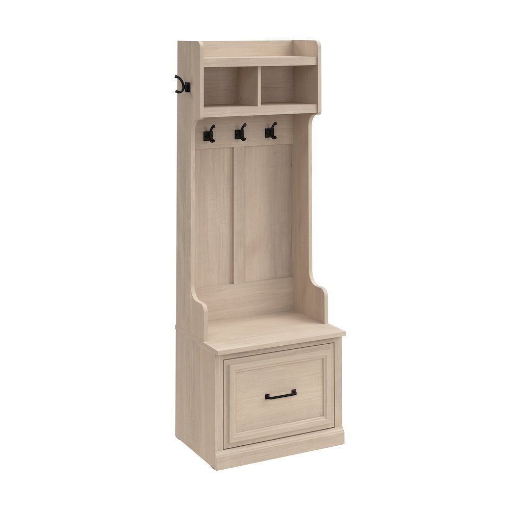 Woodland 24W Hall Tree and Small Shoe Bench with Drawer. Picture 1