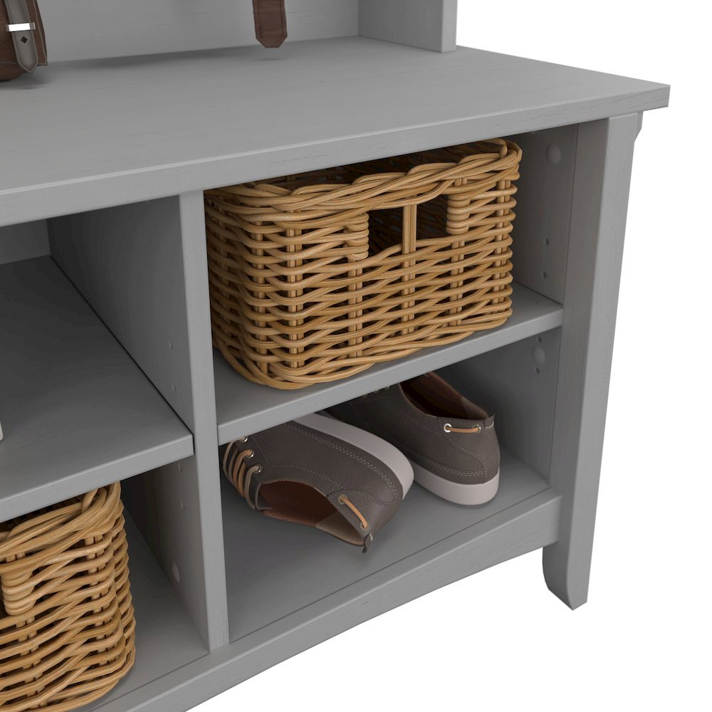 Salinas Entryway Storage Set with Hall Tree, Shoe Bench and Accent Cabinet. Picture 3