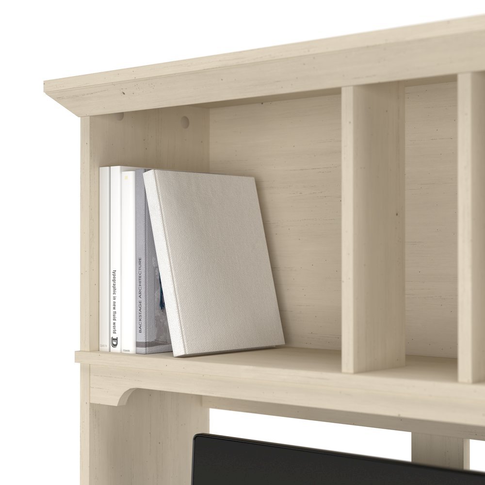 Salinas 60W L Shaped Desk with Hutch and 5 Shelf Bookcase. Picture 4