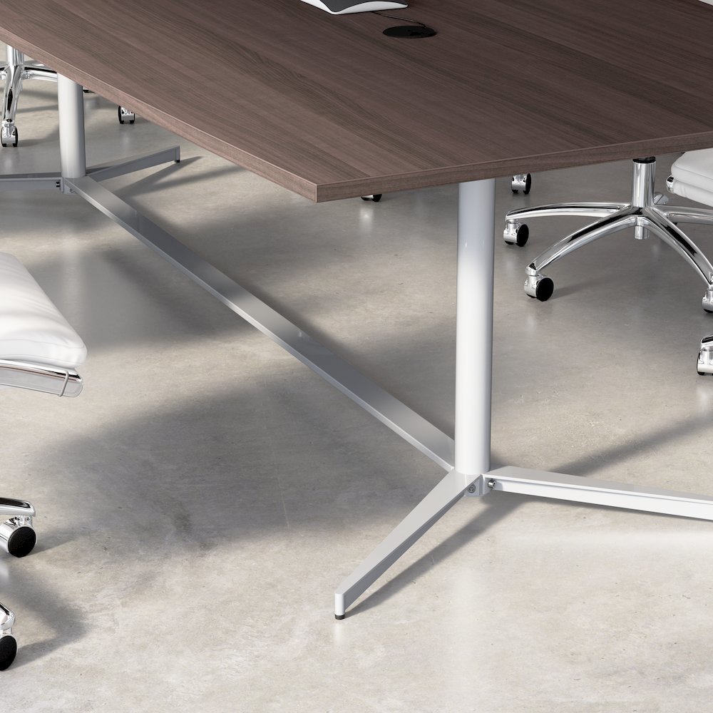 72-inch Office Conference Table with Metal Base in Storm Gray. Picture 4