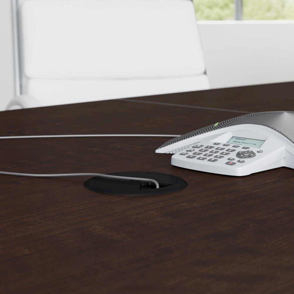 72-inch Office Conference Table with Metal Base in Mocha Cherry. Picture 3