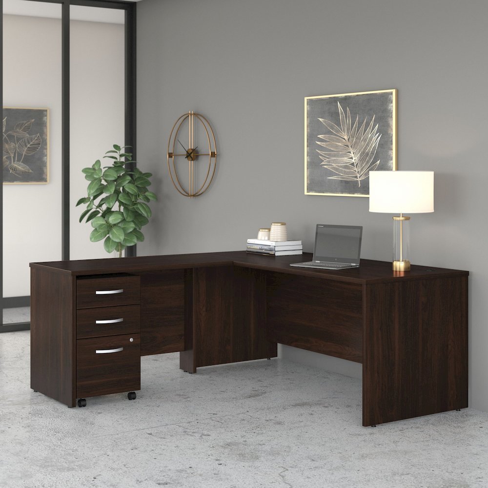 Studio C 72W x 30D L Shaped Desk with Mobile File Cabinet and 42W Return. Picture 2