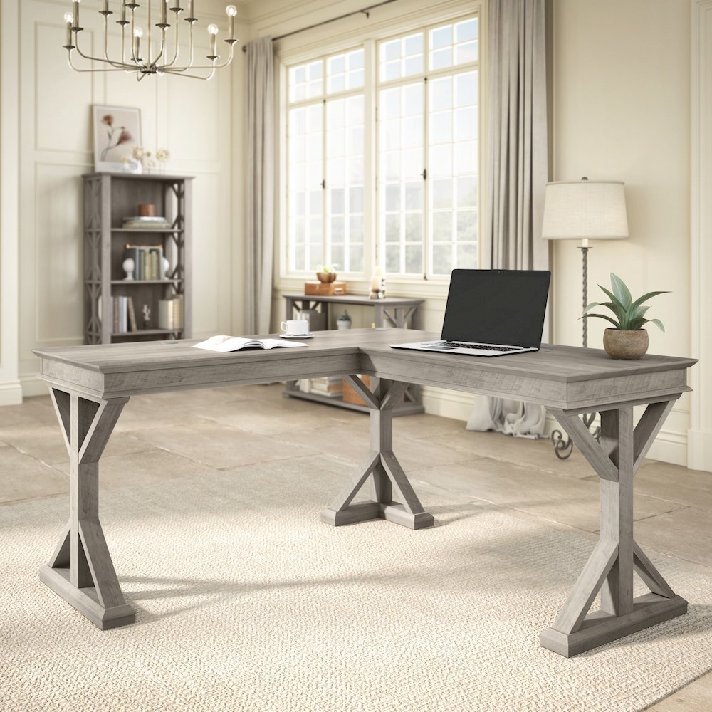 Homestead 60W Farmhouse L Shaped Desk. Picture 2